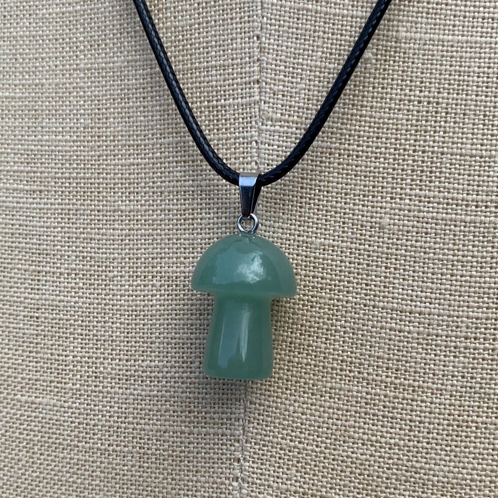 Handmade Genuine Stone Mushroom Amulet Necklace - Picture 10 of 12
